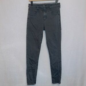 American Eagle AE Gray Wash Super Stretch Super Hi Rise Jegging Jeans 8 Short